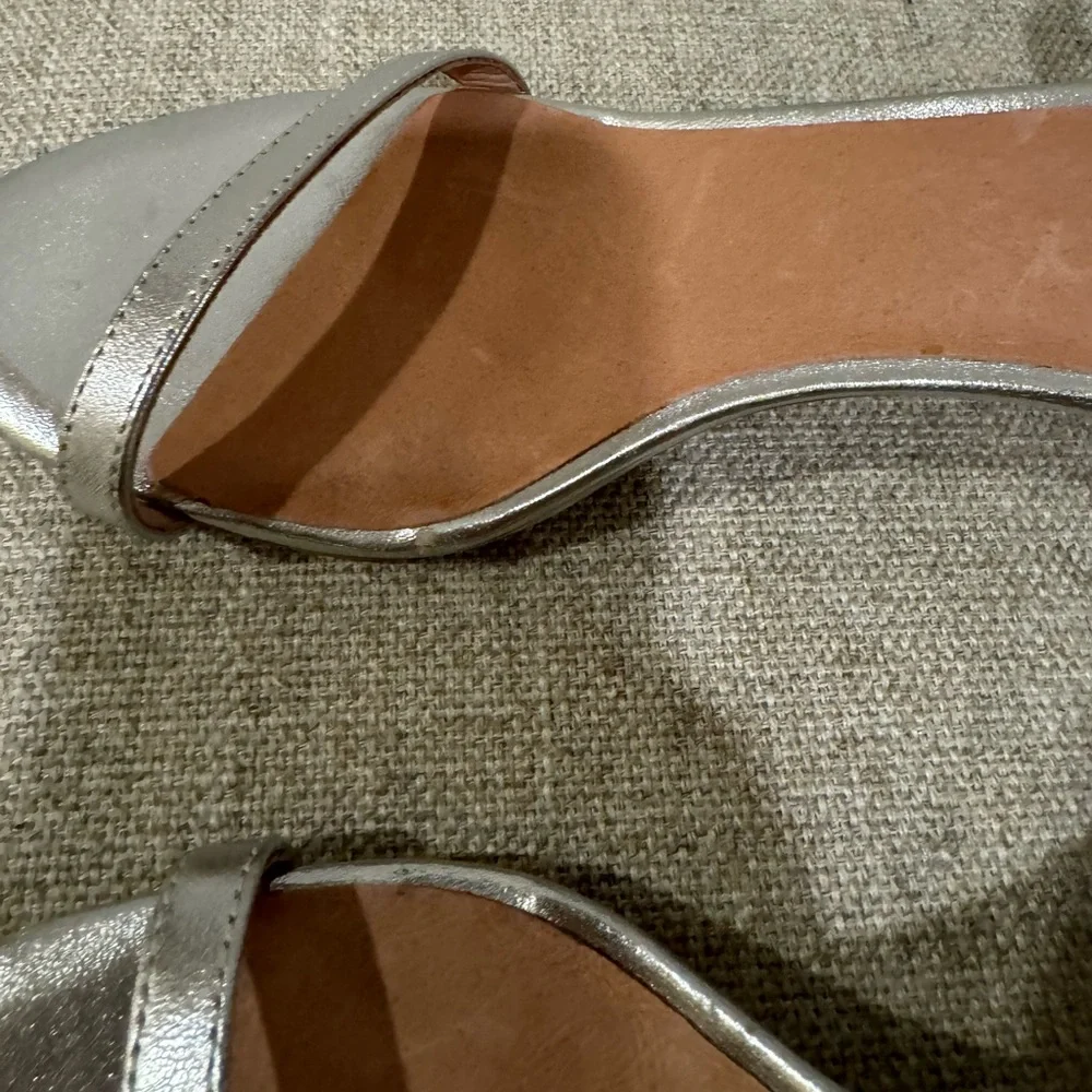 Brand New Joie Silver Metallic Strappy Sandal Formal‎ Black Tie Wedding Feminine